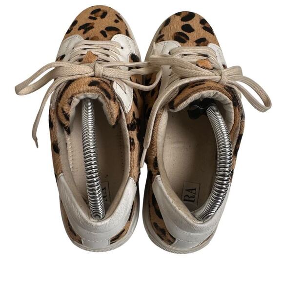 Myra Bag Sz 7.5 38 Leopard Hairon Leather Platform Sneakers Casual Mob Wife Fur - Picture 6 of 15
